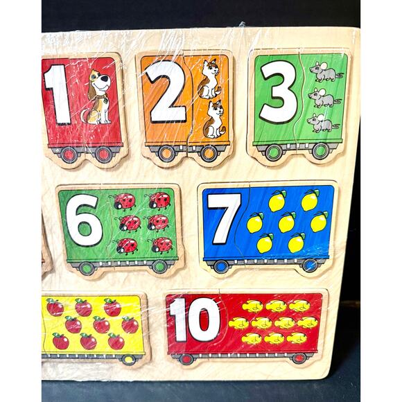 Tibbar’s wooden number train puzzle counting colors educational - Picture 4 of 8